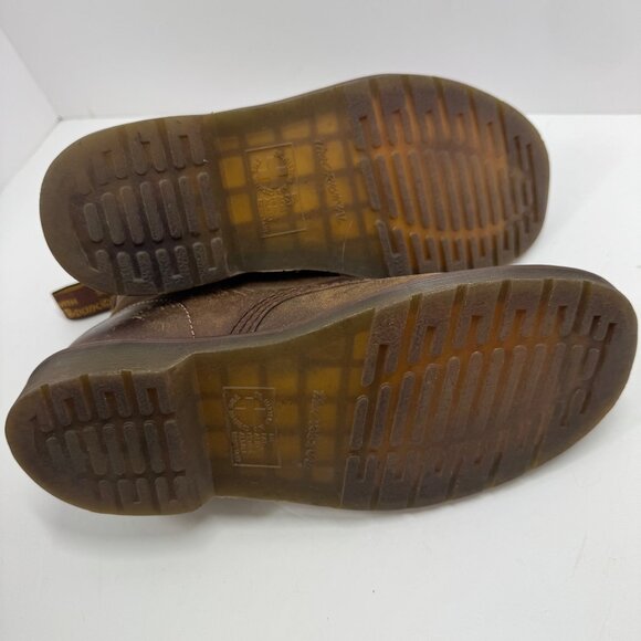 Dr Martens 1460 Brown Boots Crazy Horse Size 39 W8 M7 Yellow Laces - Picture 8 of 13